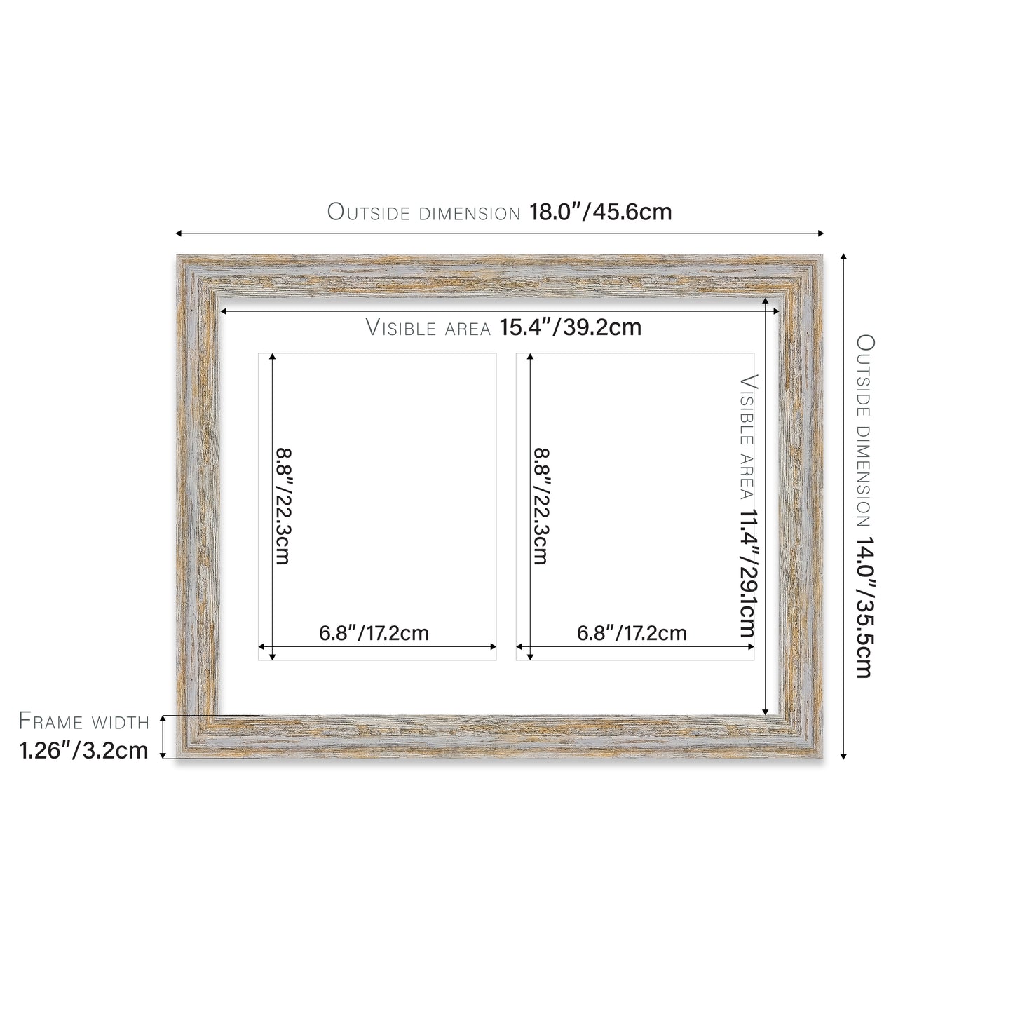 Walnut Woodgrain Picture Frame 32mm Edge