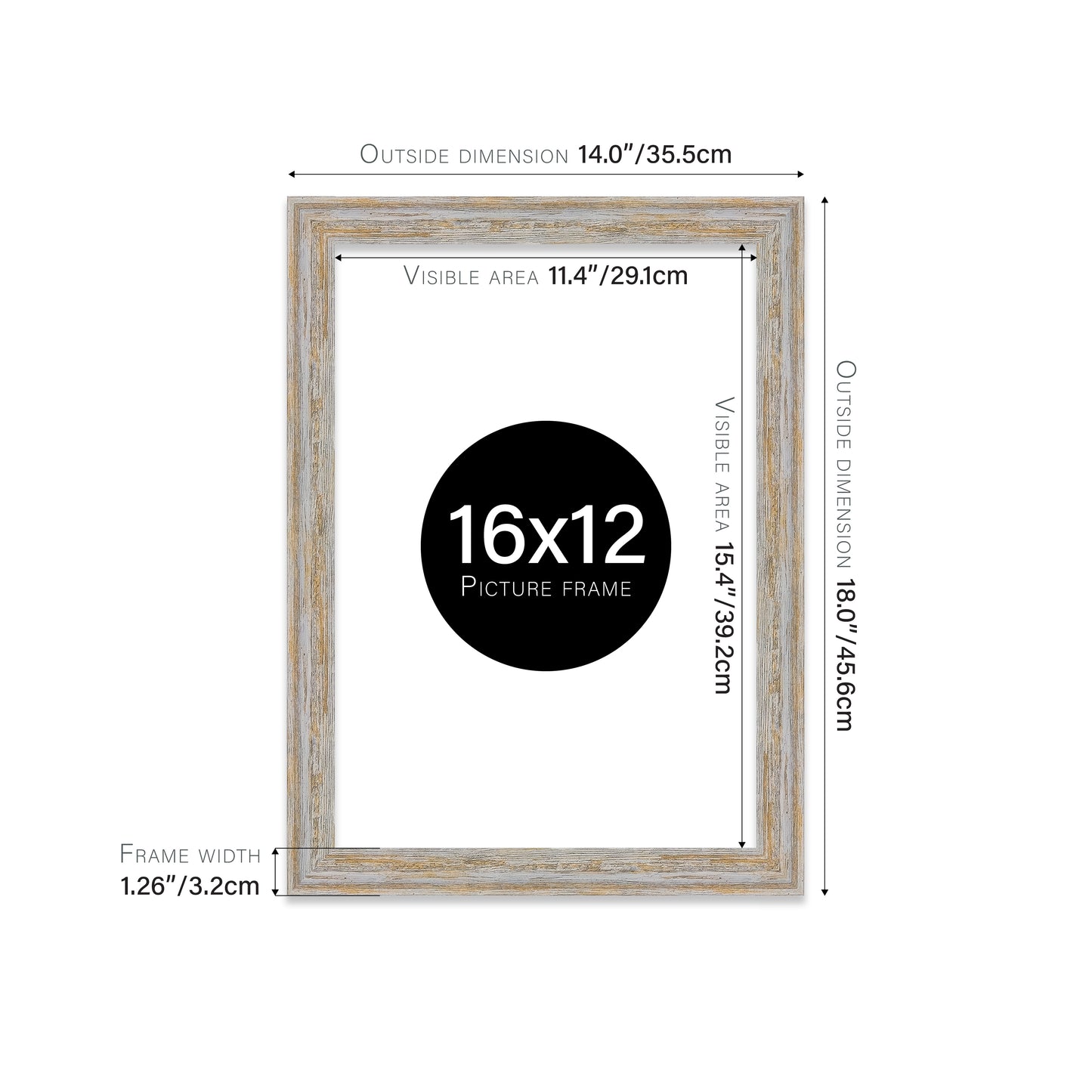 Walnut Woodgrain Picture Frame 32mm Edge