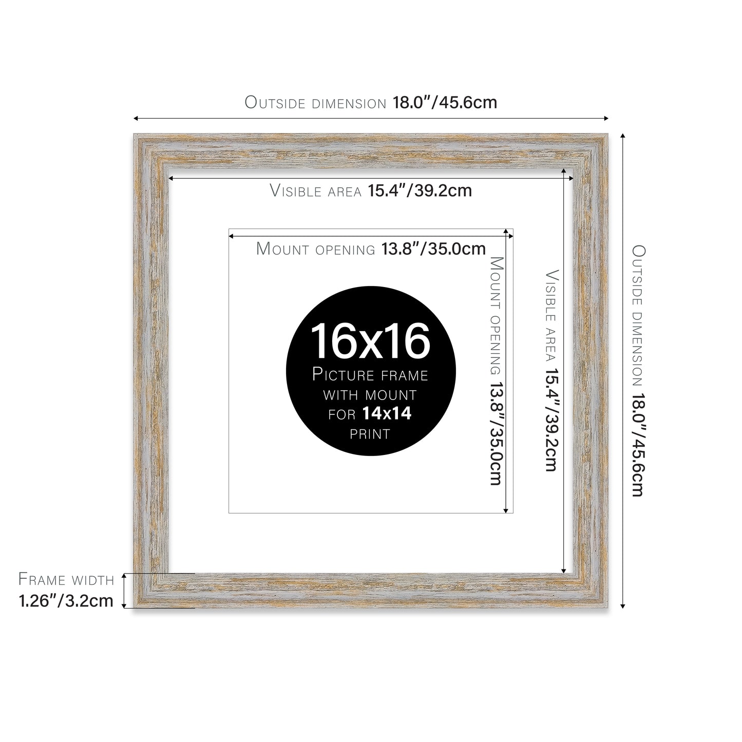 Walnut Woodgrain Picture Frame 32mm Edge
