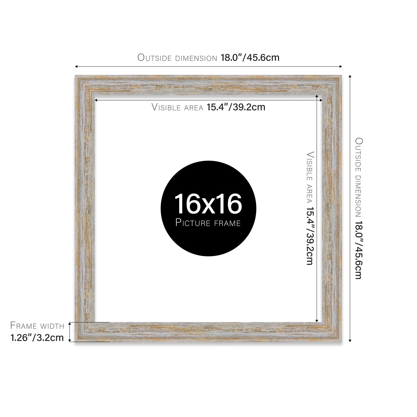 Walnut Woodgrain Picture Frame 32mm Edge