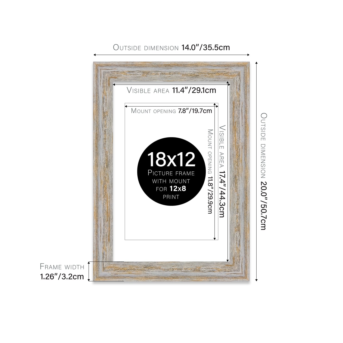 Walnut Woodgrain Picture Frame 32mm Edge