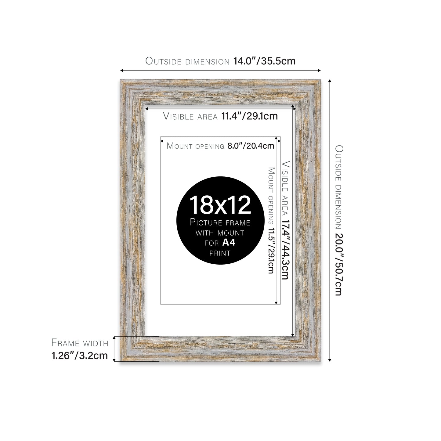 Walnut Woodgrain Picture Frame 32mm Edge