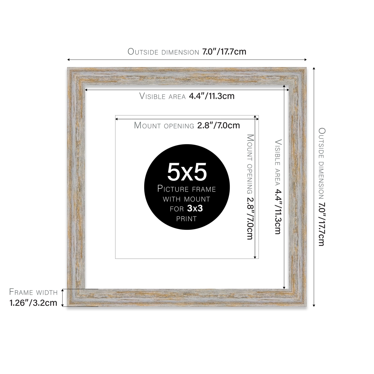Walnut Woodgrain Picture Frame 32mm Edge