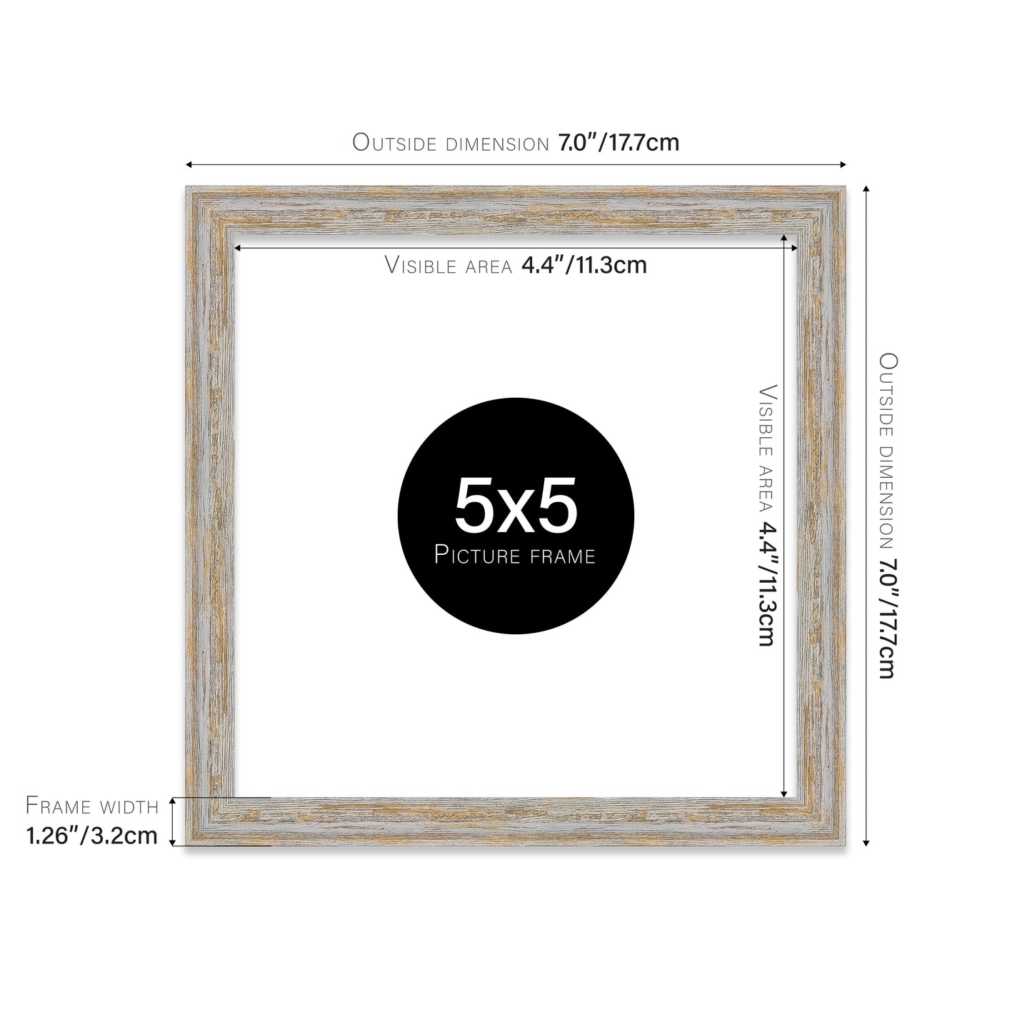Walnut Woodgrain Picture Frame 32mm Edge