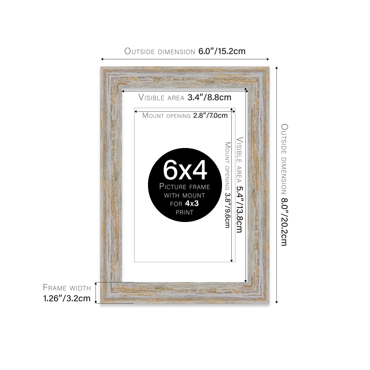 Walnut Woodgrain Picture Frame 32mm Edge