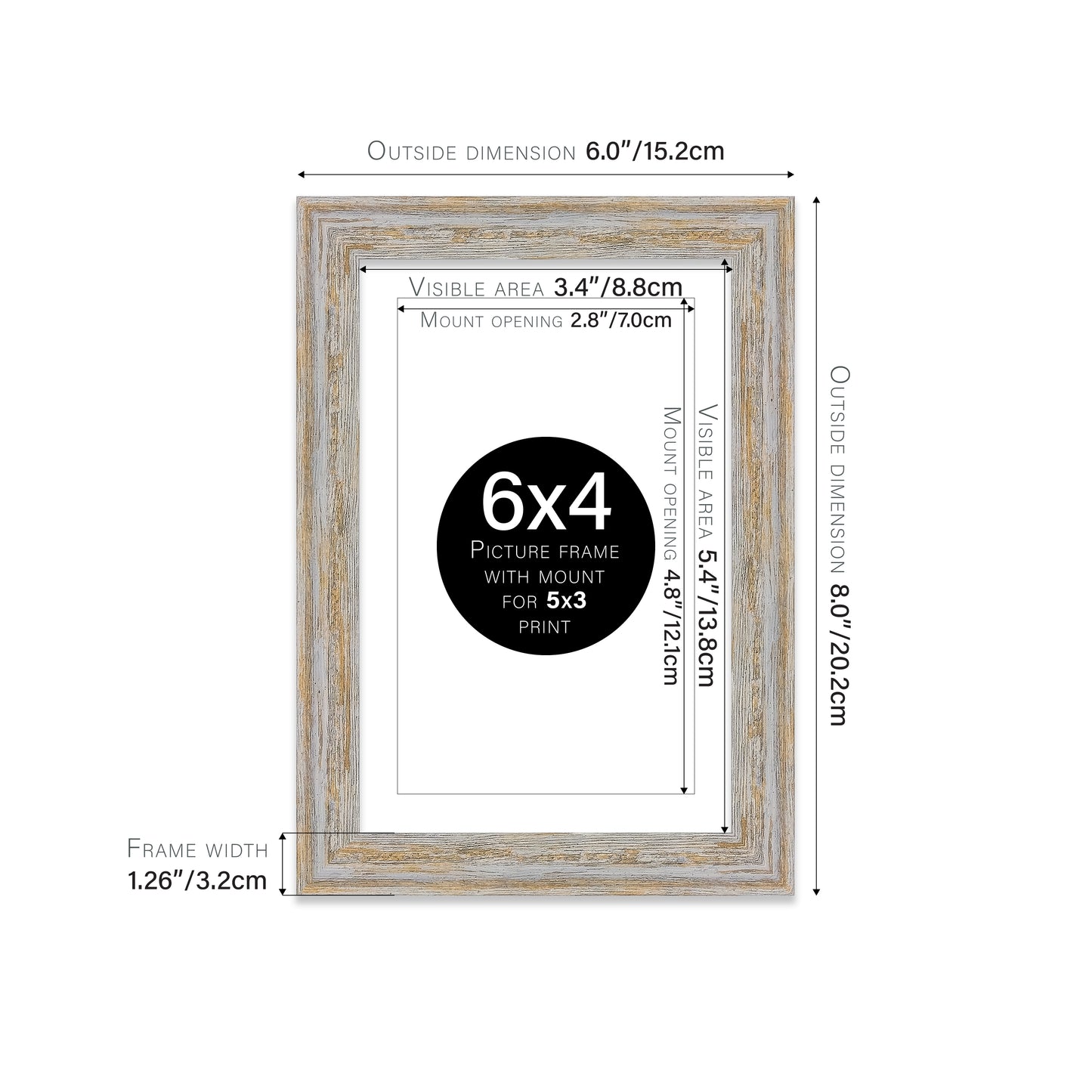 Walnut Woodgrain Picture Frame 32mm Edge