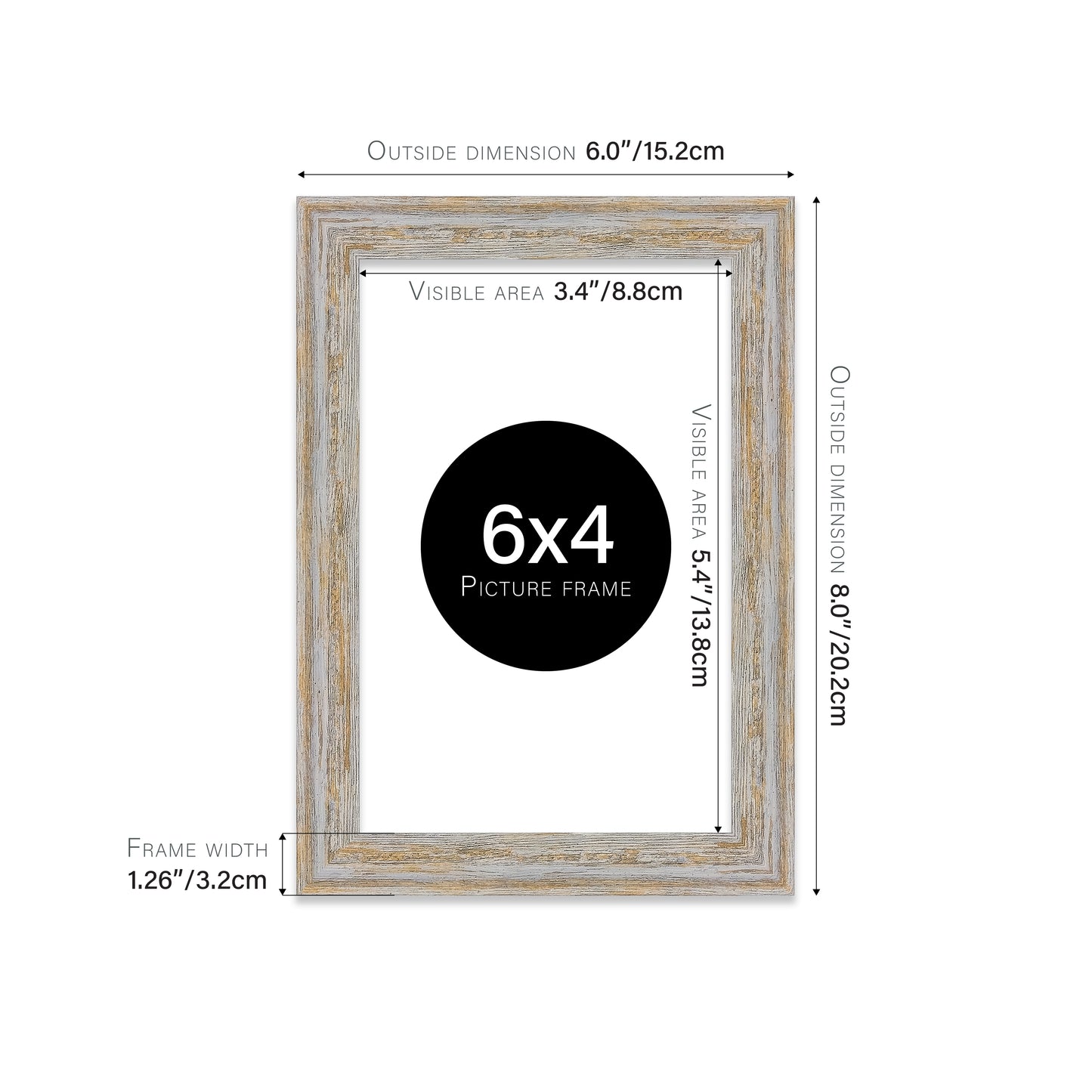 Walnut Woodgrain Picture Frame 32mm Edge