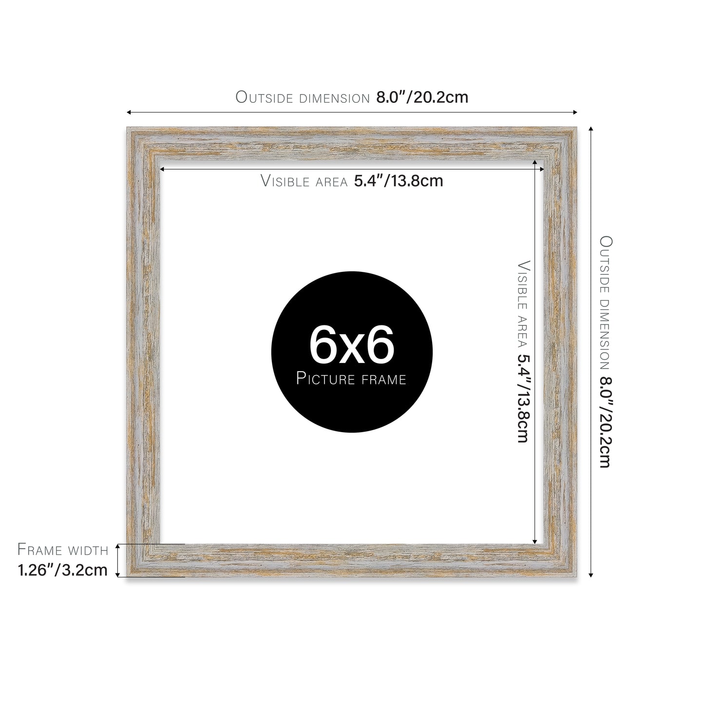 Walnut Woodgrain Picture Frame 32mm Edge