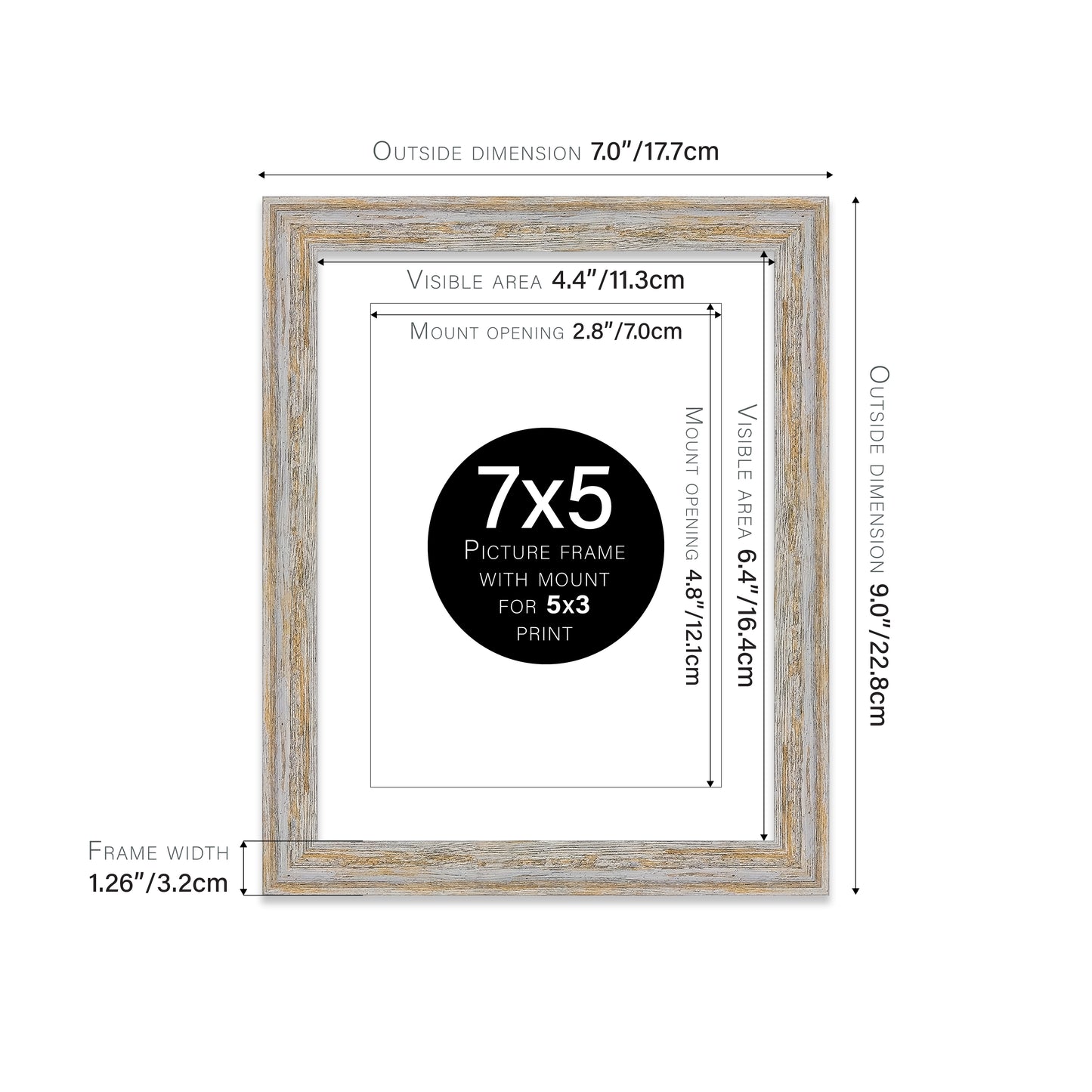 Walnut Woodgrain Picture Frame 32mm Edge