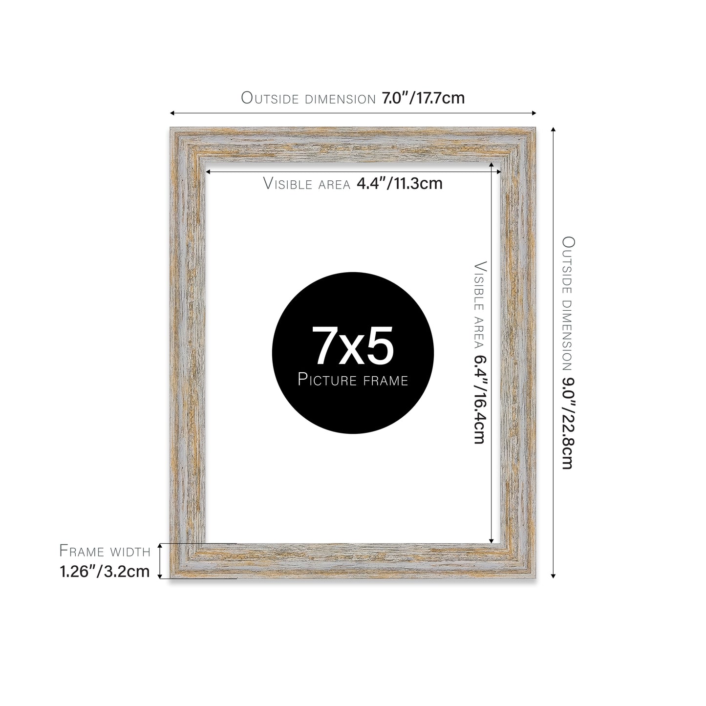 Walnut Woodgrain Picture Frame 32mm Edge