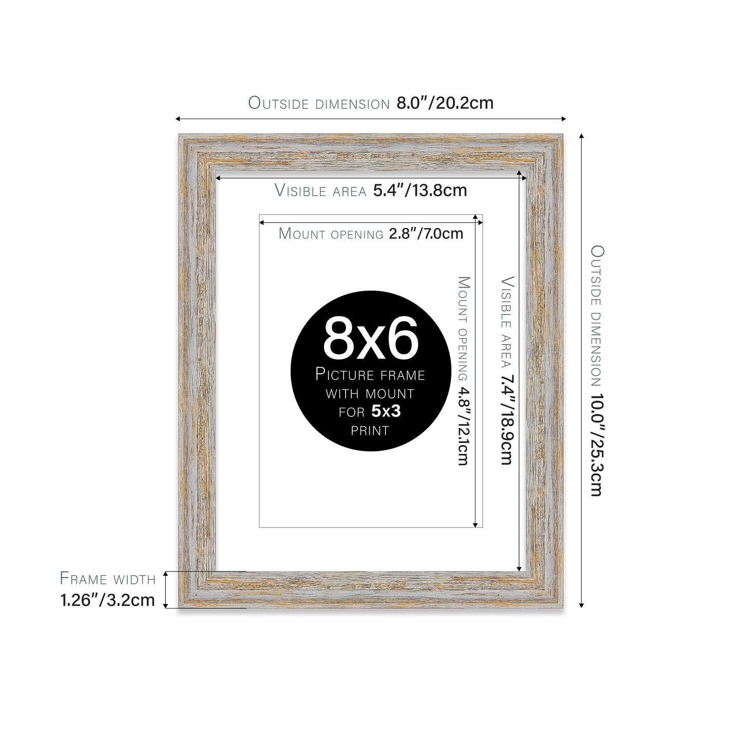 Walnut Woodgrain Picture Frame 32mm Edge
