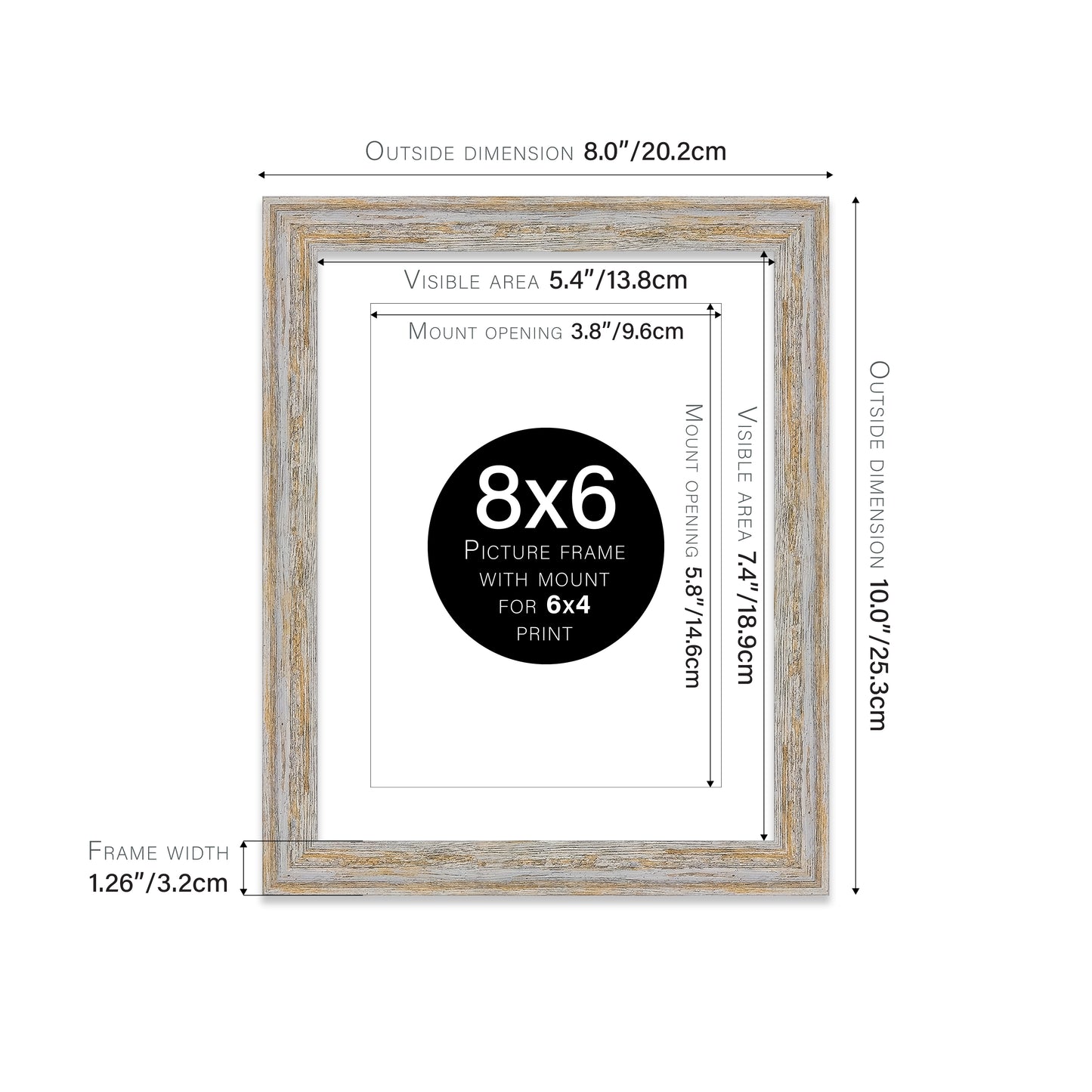 Walnut Woodgrain Picture Frame 32mm Edge