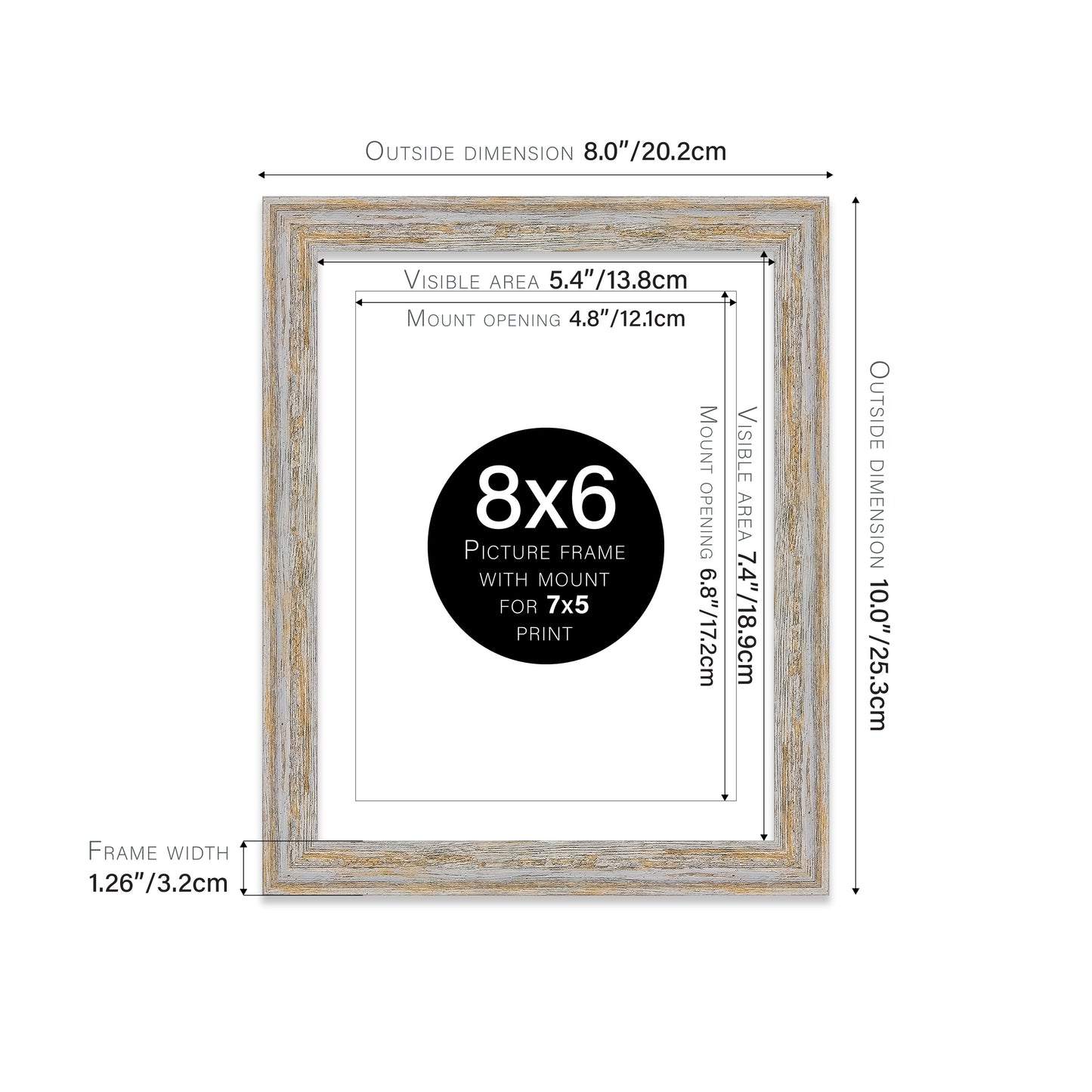 Walnut Woodgrain Picture Frame 32mm Edge