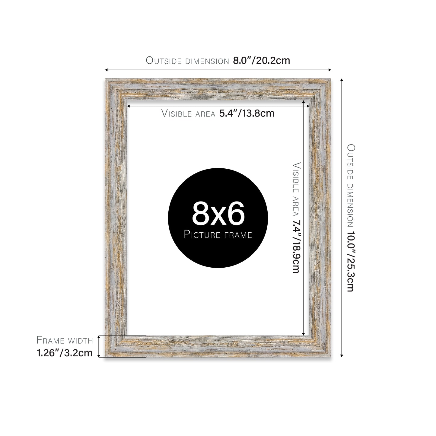 Walnut Woodgrain Picture Frame 32mm Edge