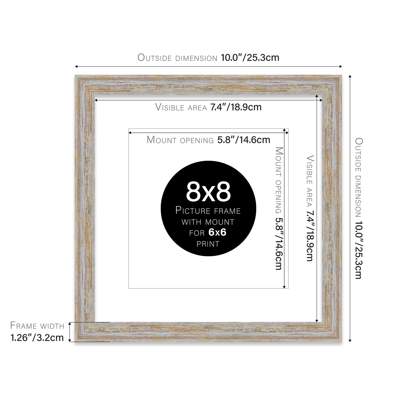Walnut Woodgrain Picture Frame 32mm Edge