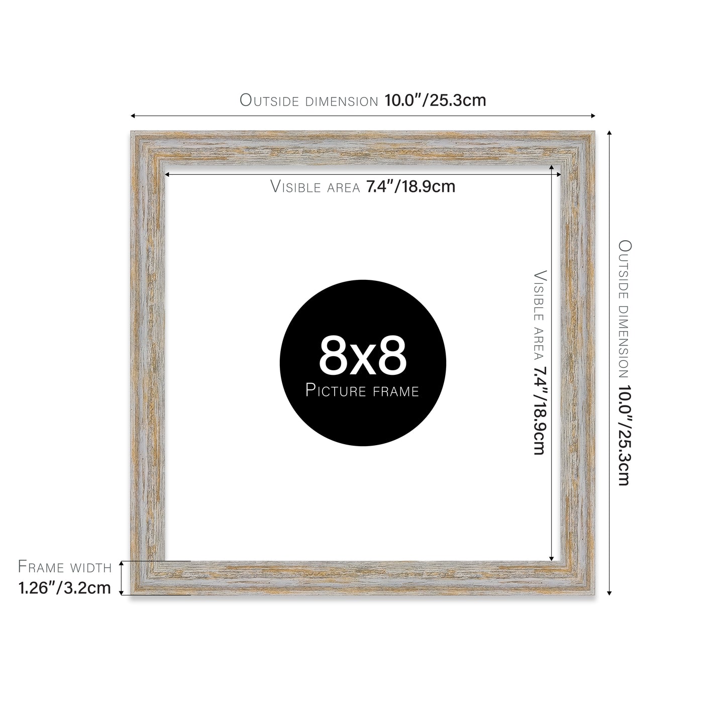 Walnut Woodgrain Picture Frame 32mm Edge