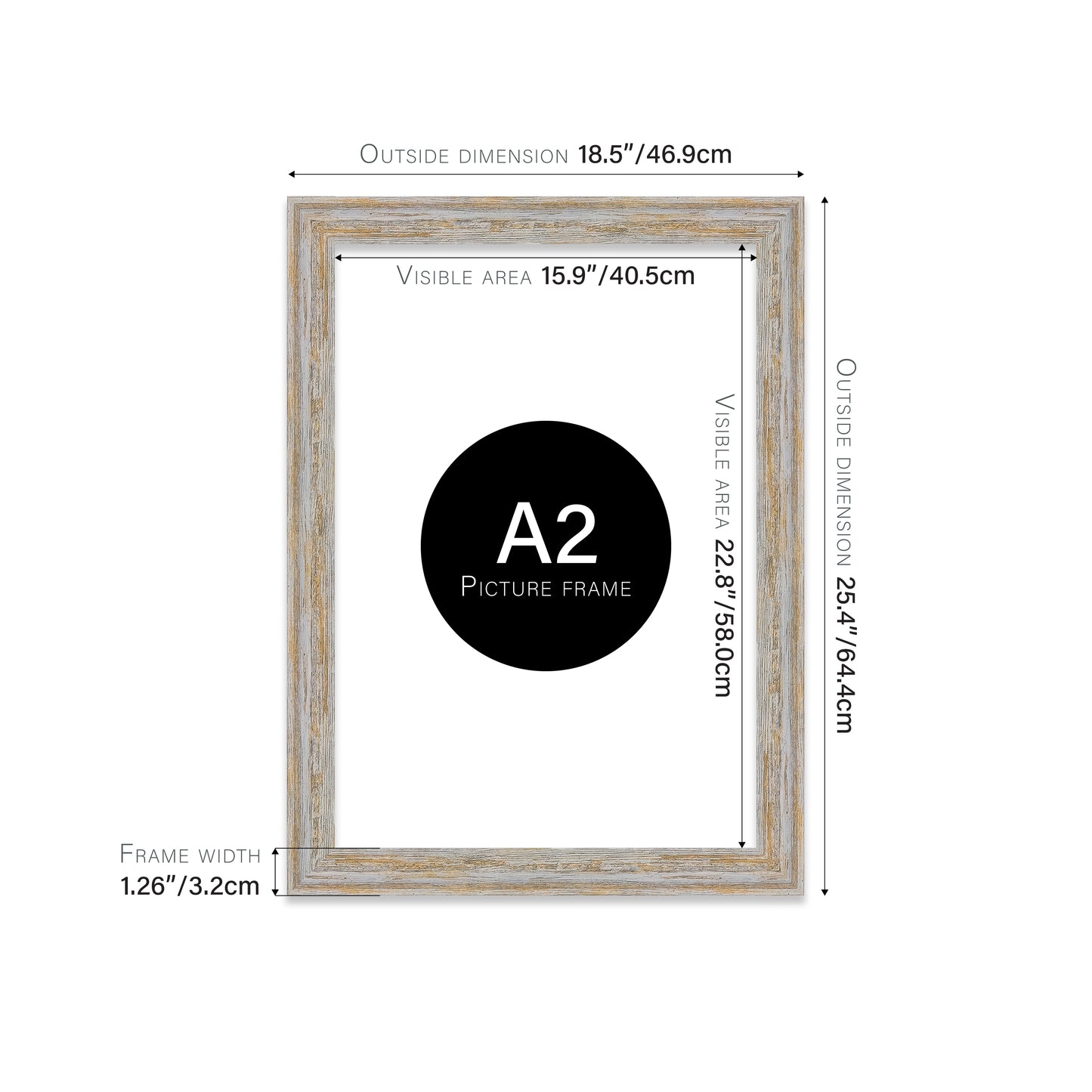Walnut Woodgrain Picture Frame 32mm Edge
