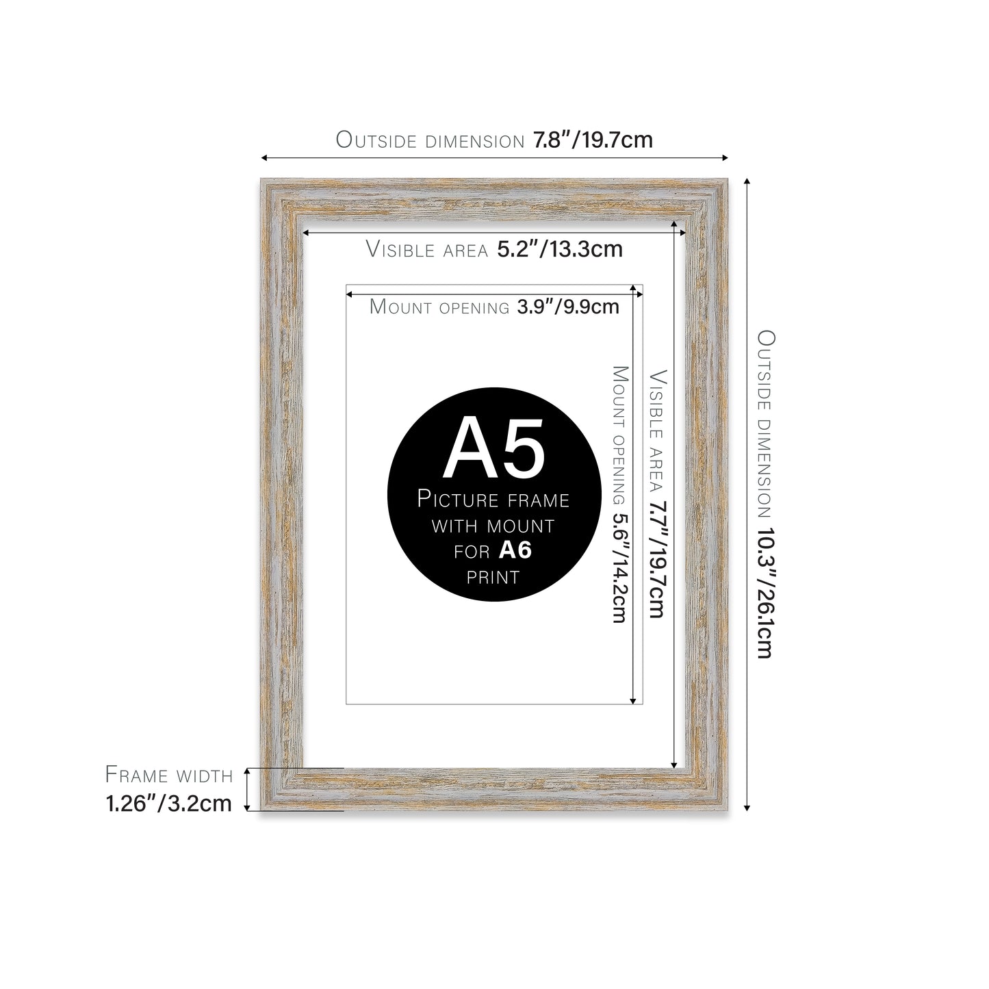 Walnut Woodgrain Picture Frame 32mm Edge