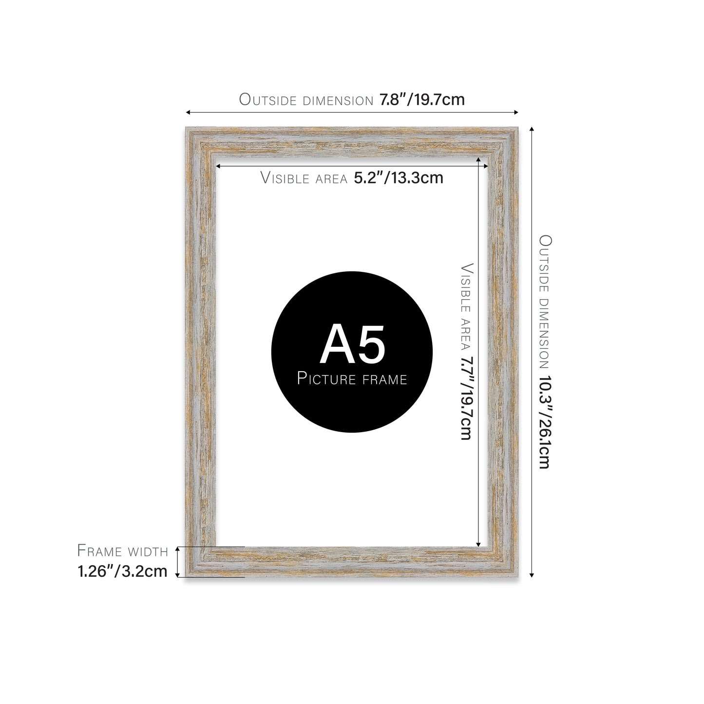 Walnut Woodgrain Picture Frame 32mm Edge