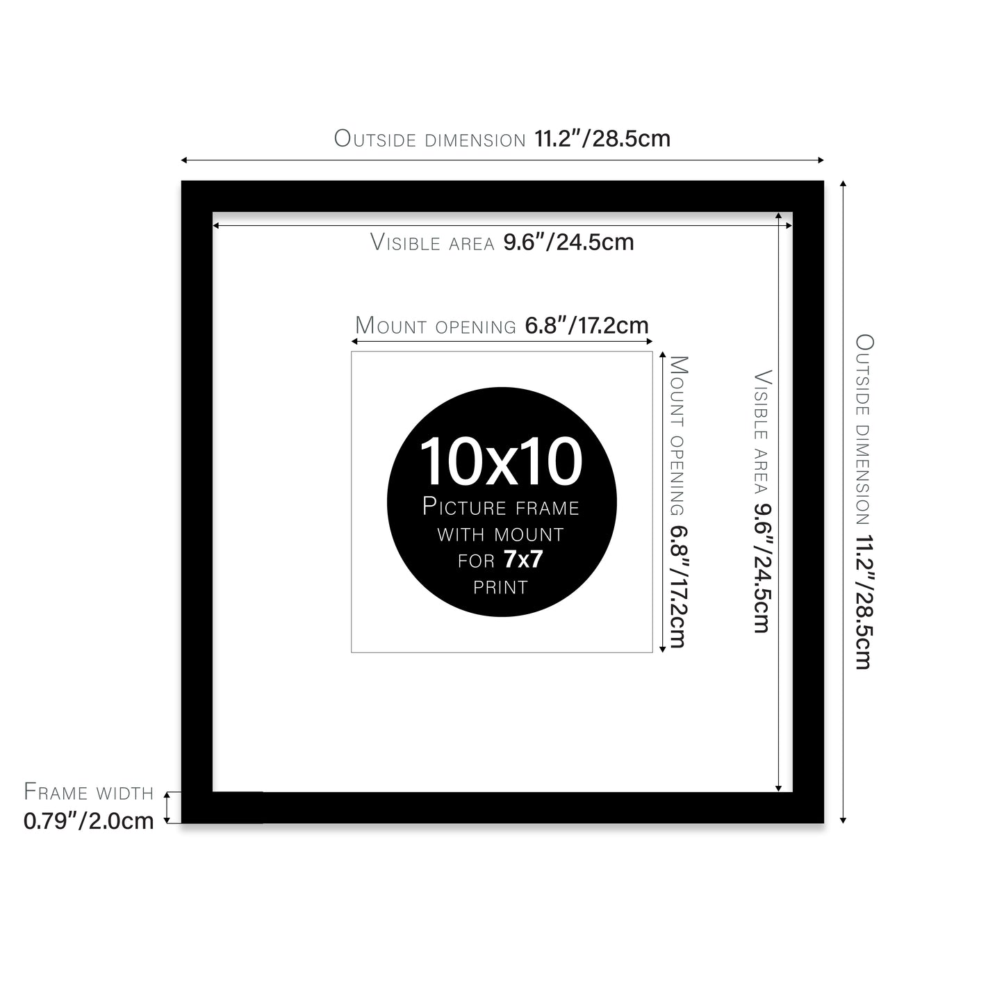Black Picture Frame 20mm Edge