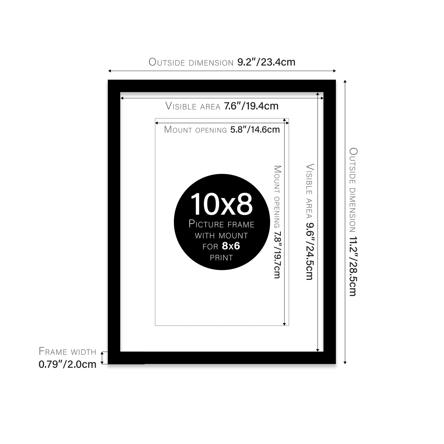 Black Picture Frame 20mm Edge