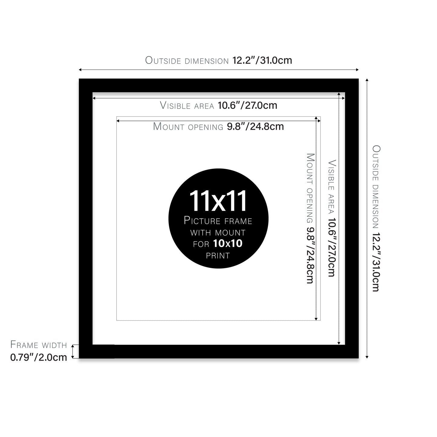 Black Picture Frame 20mm Edge