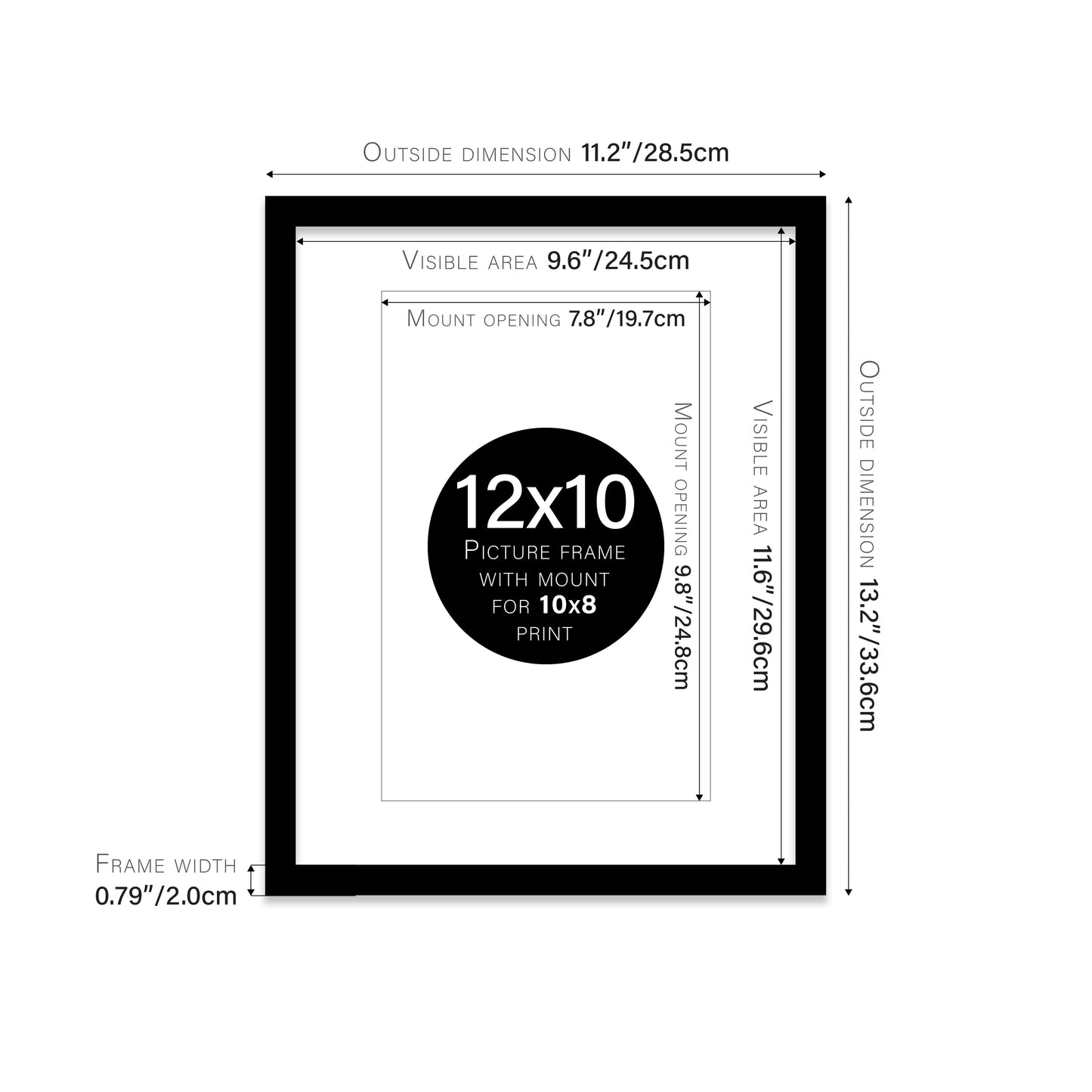 Black Picture Frame 20mm Edge