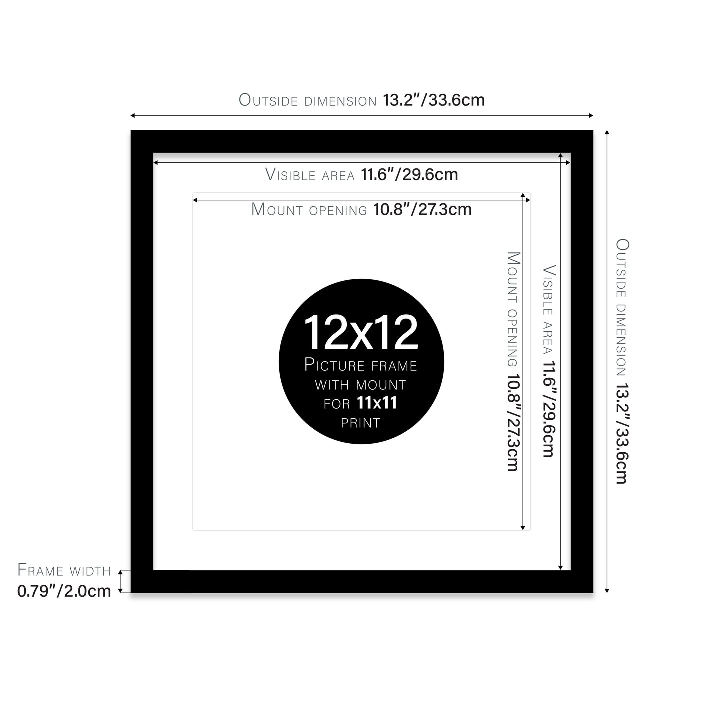 Black Picture Frame 20mm Edge