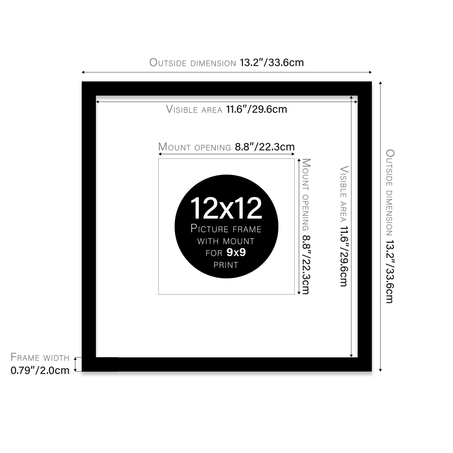 Black Picture Frame 20mm Edge