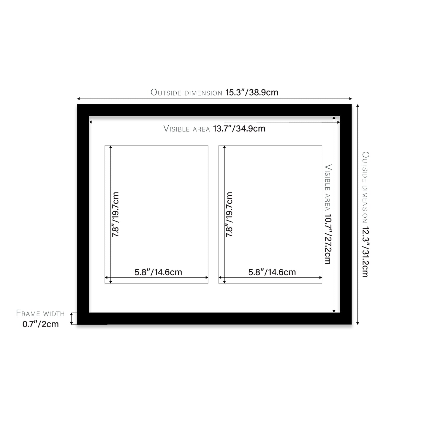 Black Picture Frame 20mm Edge