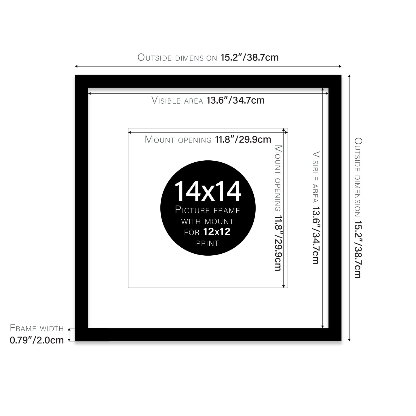 Black Picture Frame 20mm Edge
