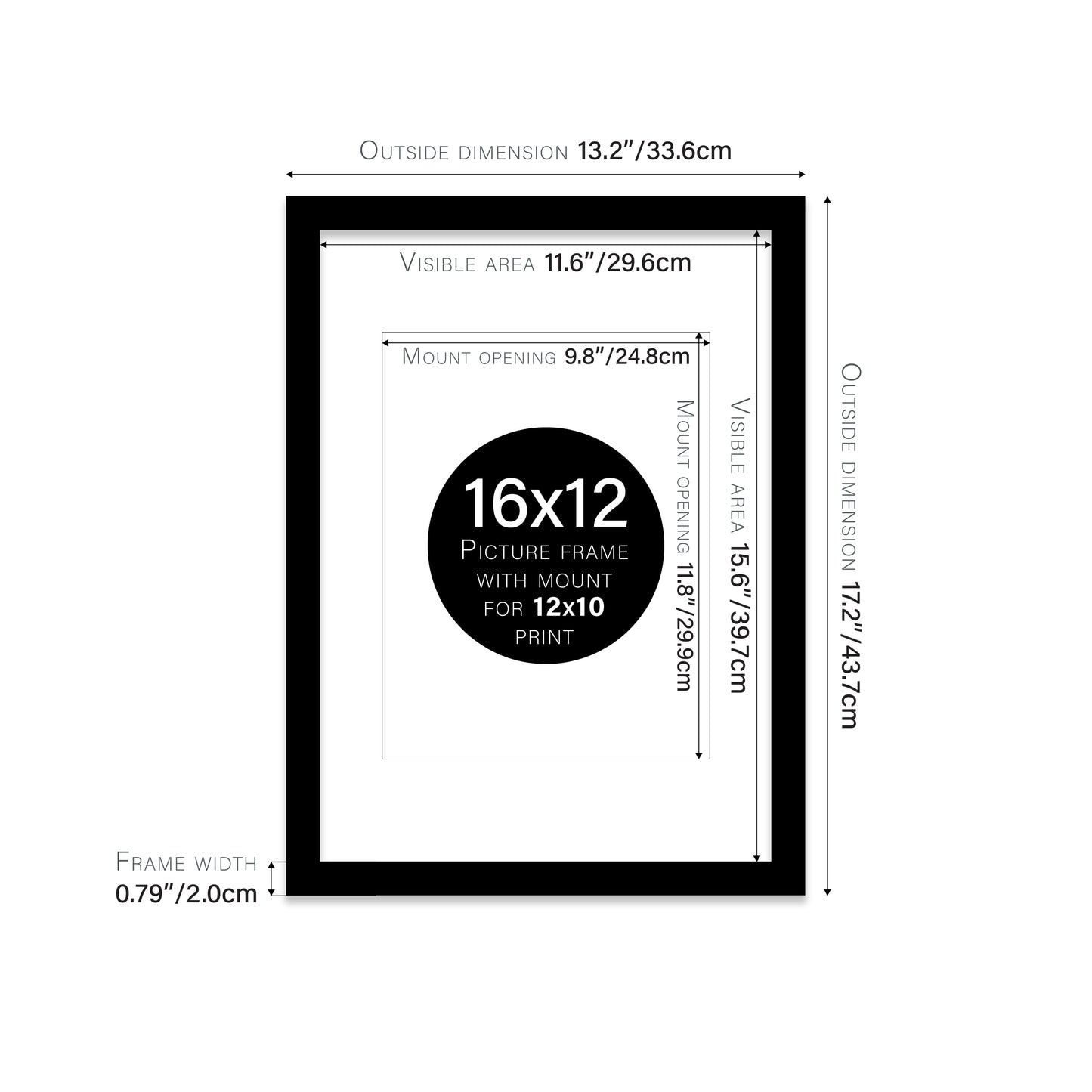 Black Picture Frame 20mm Edge