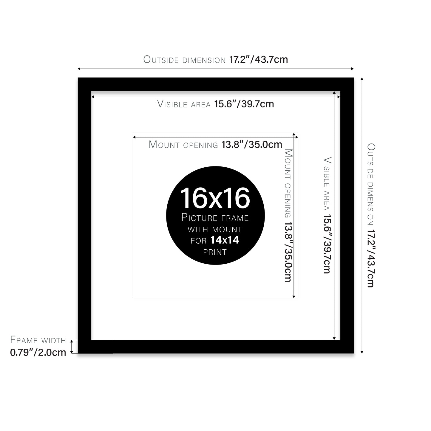 Black Picture Frame 20mm Edge