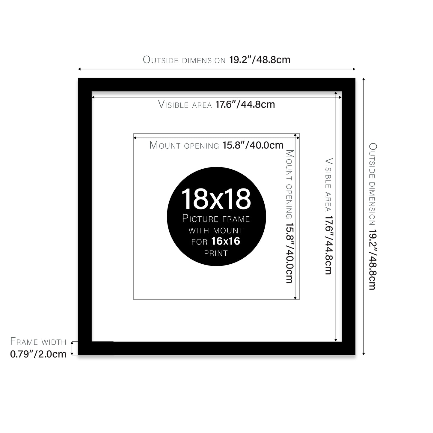 Black Picture Frame 20mm Edge