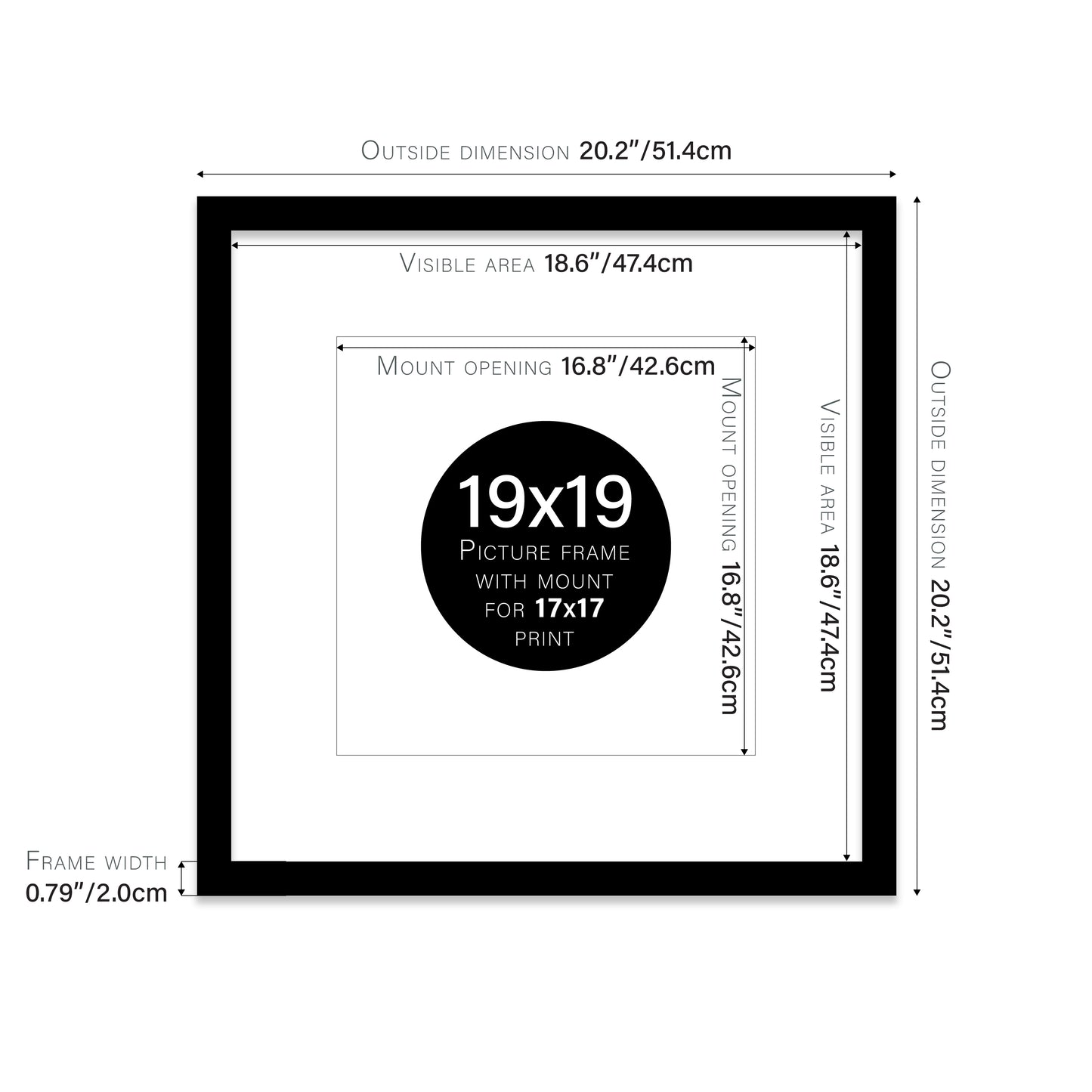Black Picture Frame 20mm Edge