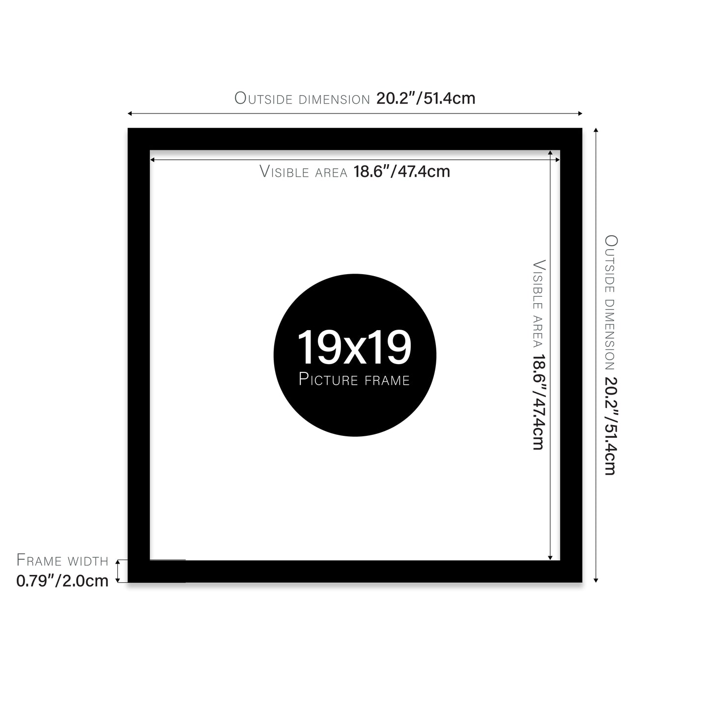 Black 19x19" Polcore frame bulk buy
