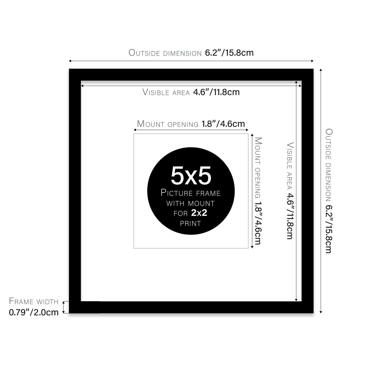 Black Picture Frame 20mm Edge
