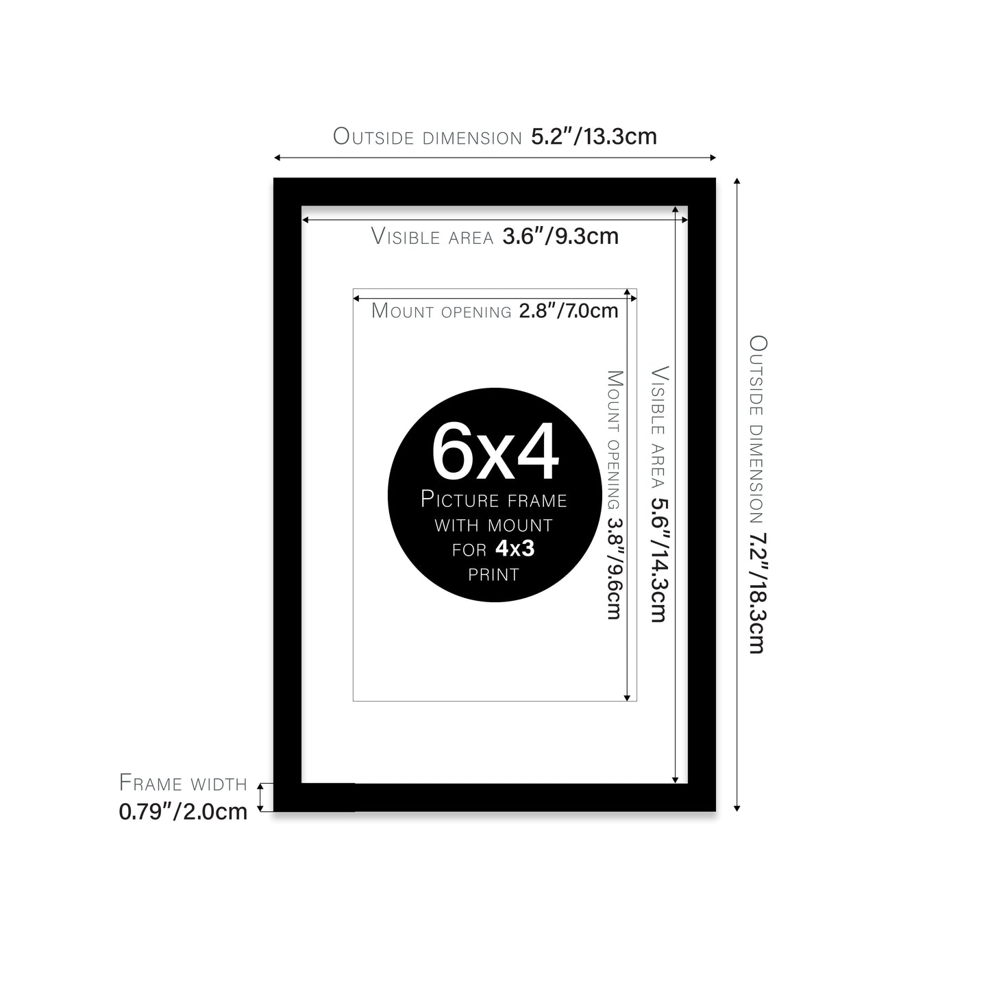 Black Picture Frame 20mm Edge