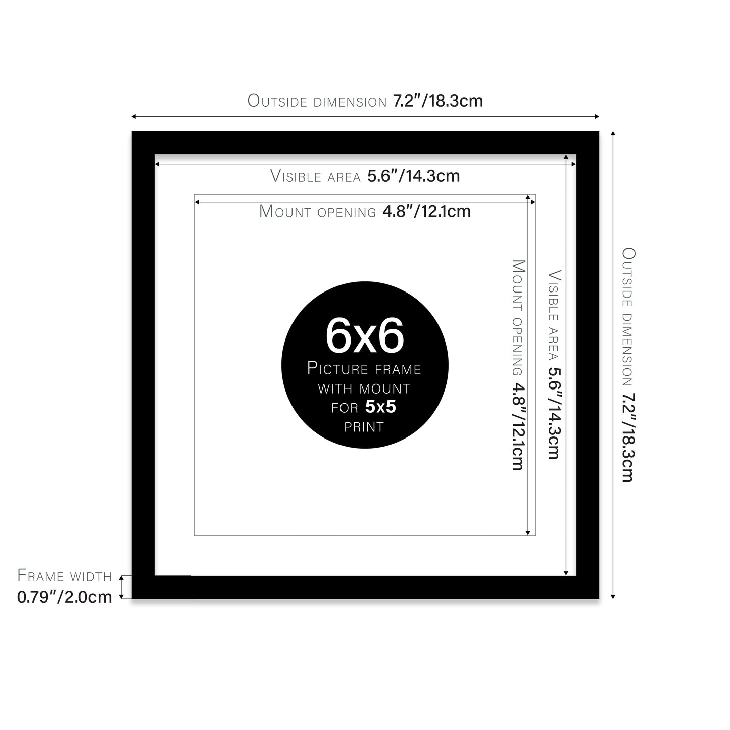 Black Picture Frame 20mm Edge