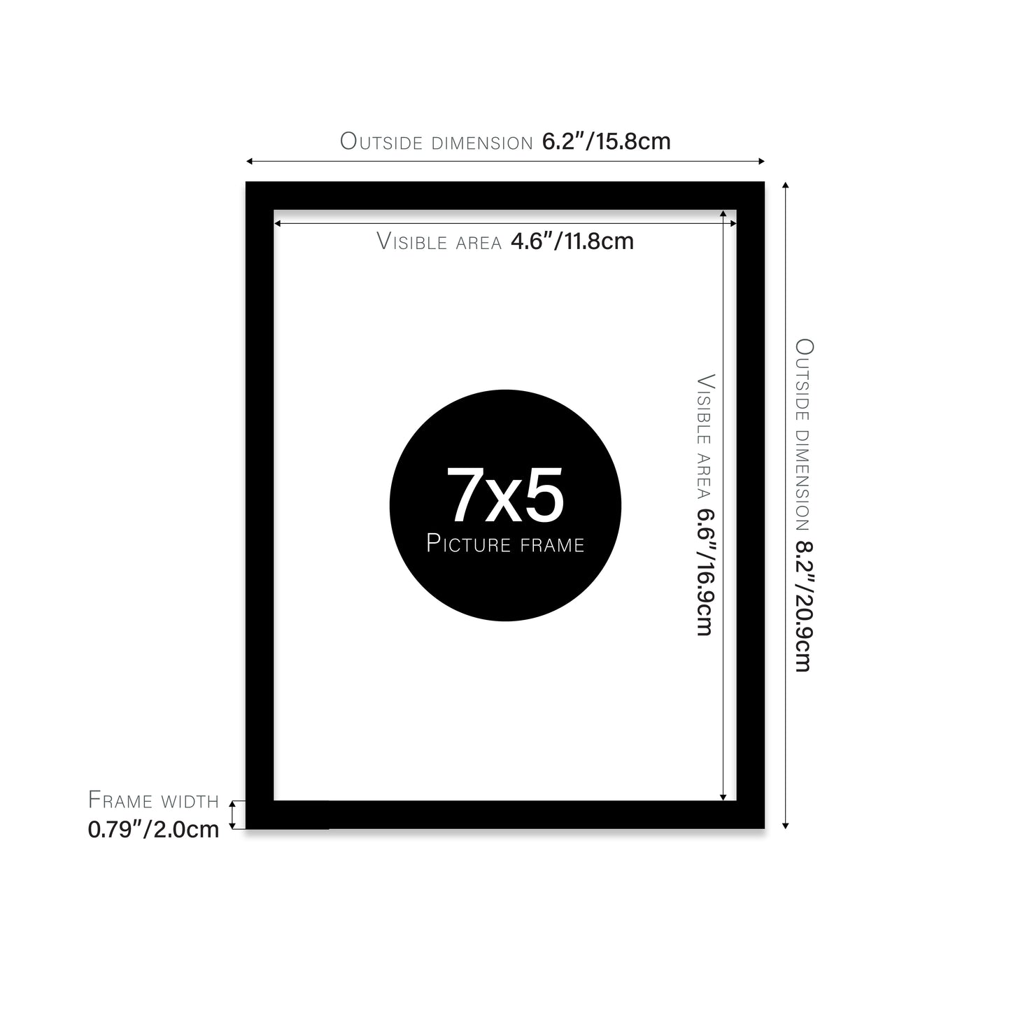 Black Picture Frame 20mm Edge