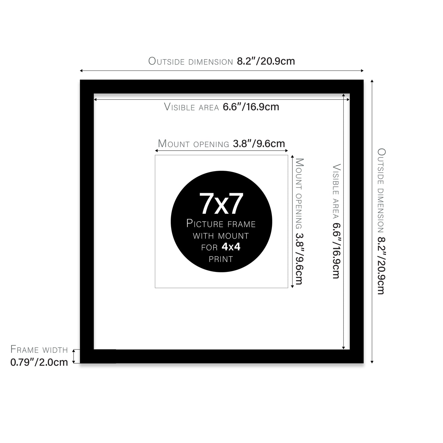 Black Picture Frame 20mm Edge