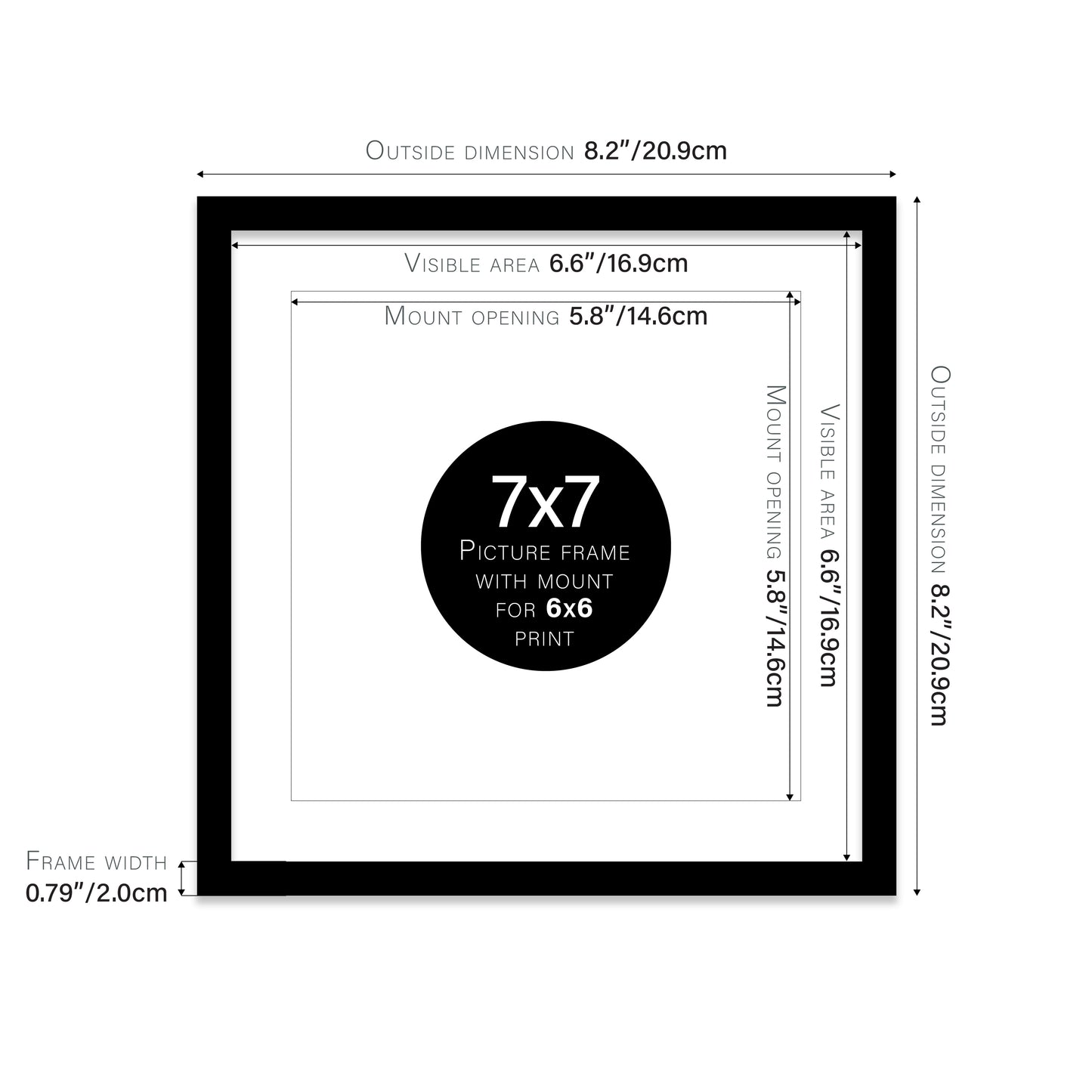 Black Picture Frame 20mm Edge