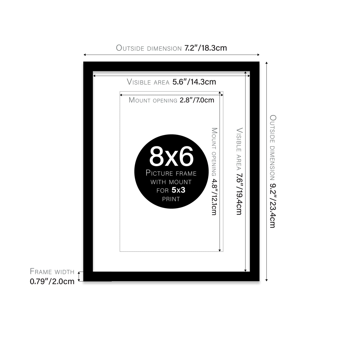 Black Picture Frame 20mm Edge