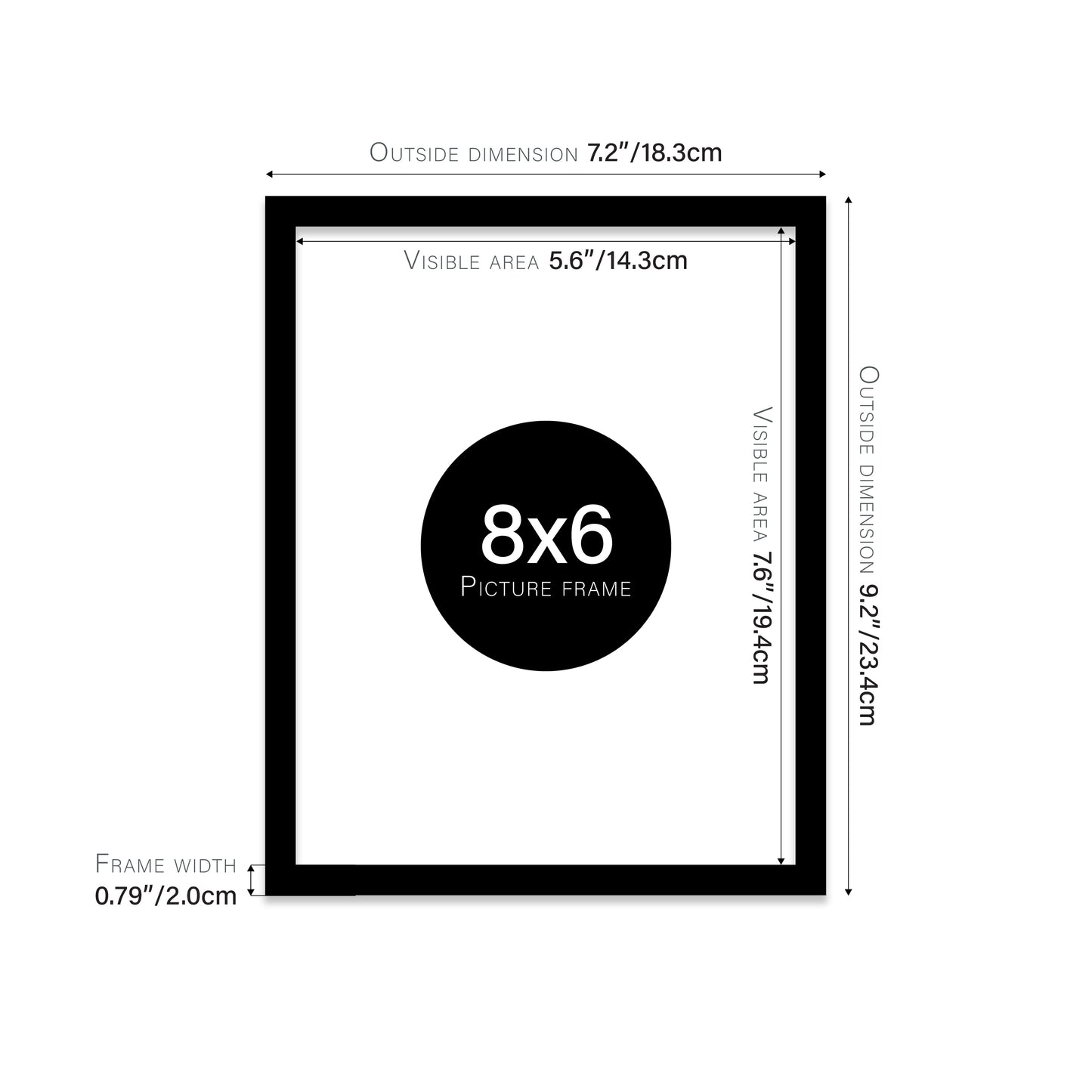 Black Picture Frame 20mm Edge