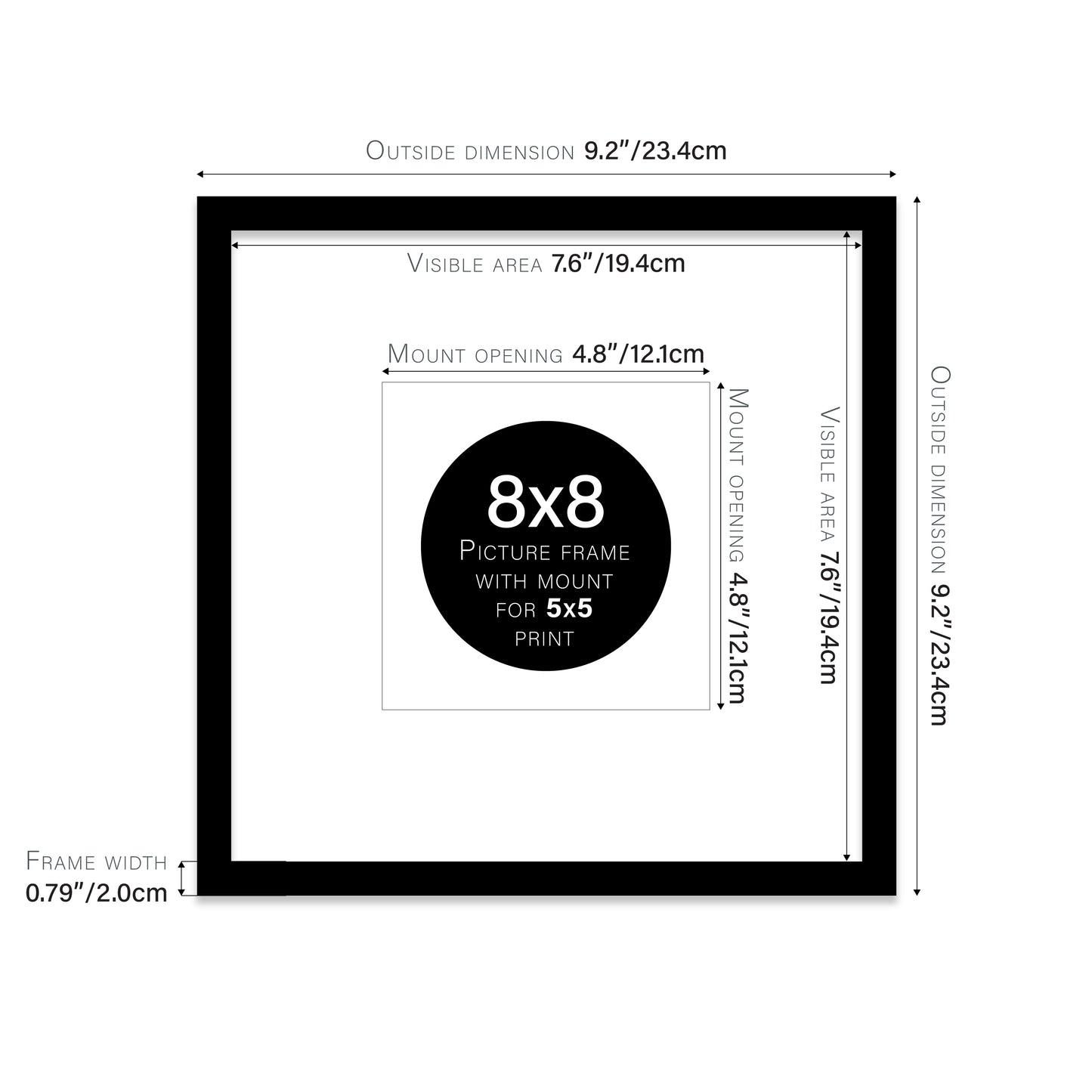 Black Picture Frame 20mm Edge