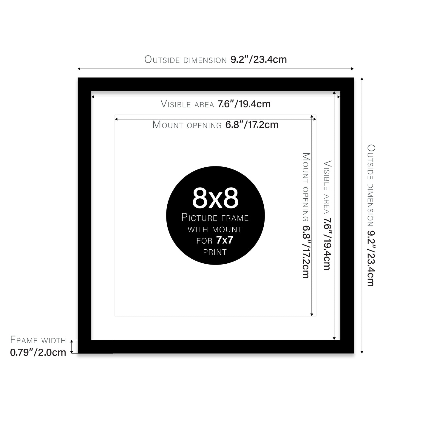 Black Picture Frame 20mm Edge