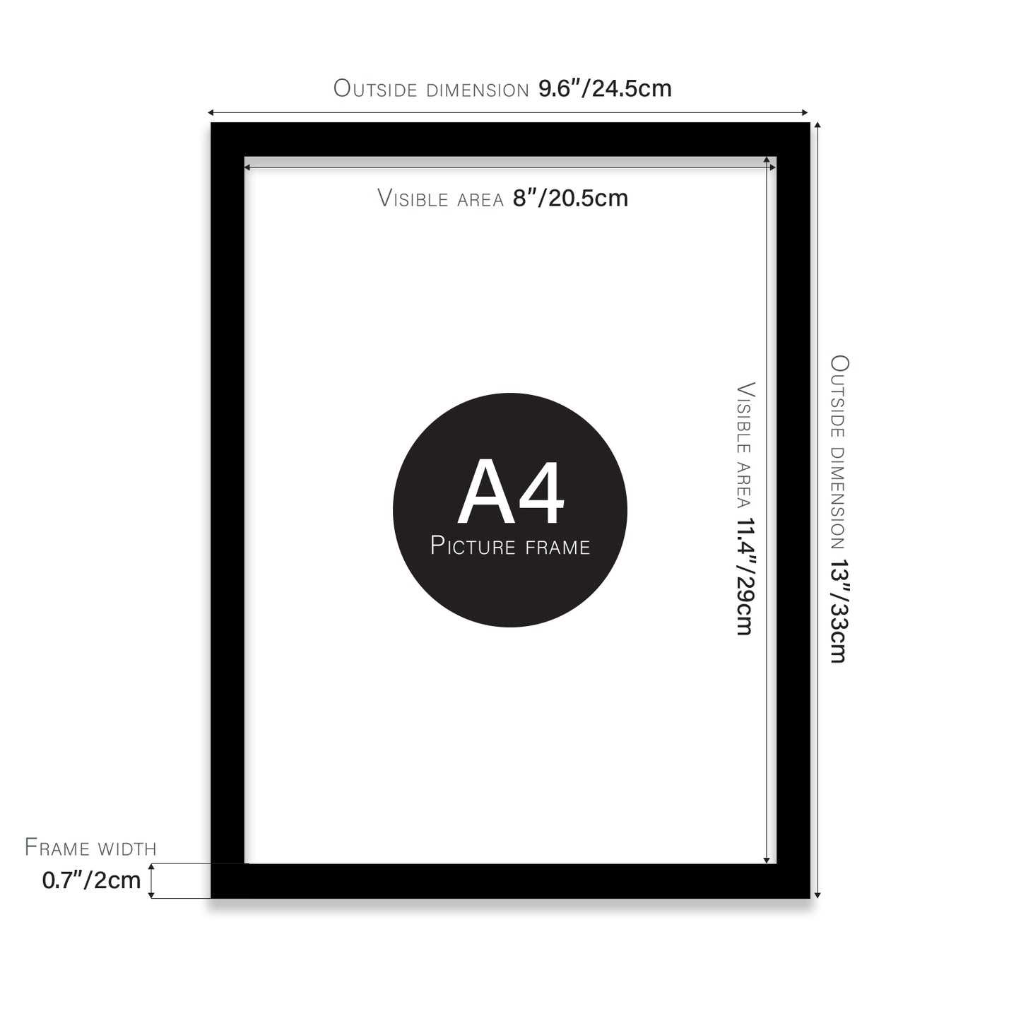 Black A4 certificate frame wholesale