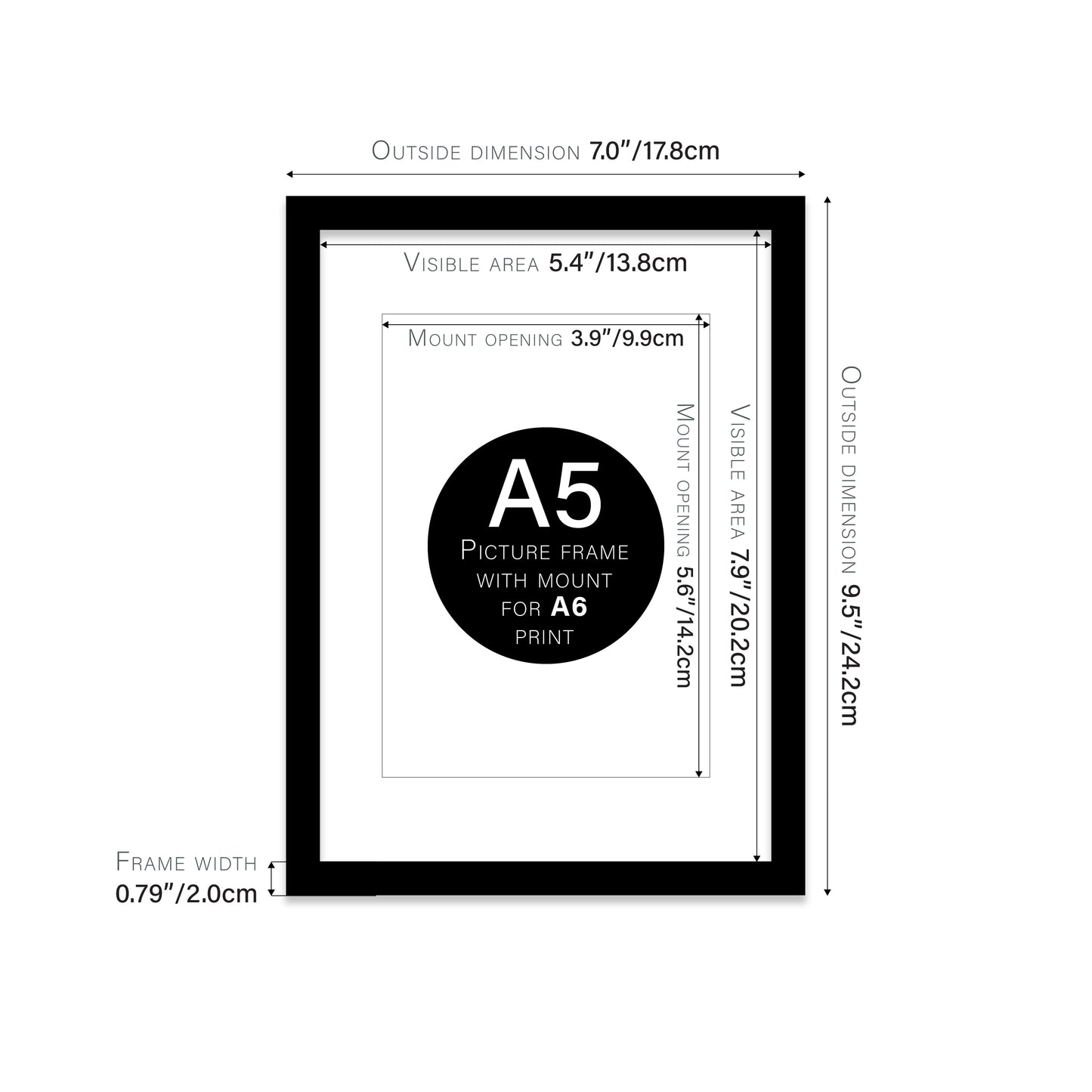 Black Picture Frame 20mm Edge