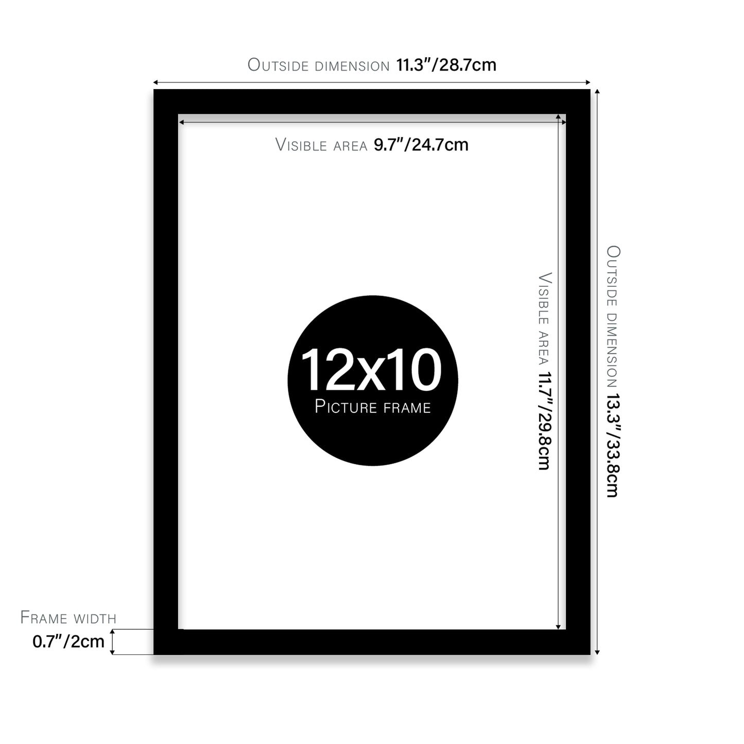 Black 12x10" affordable wholesale frames for wall art