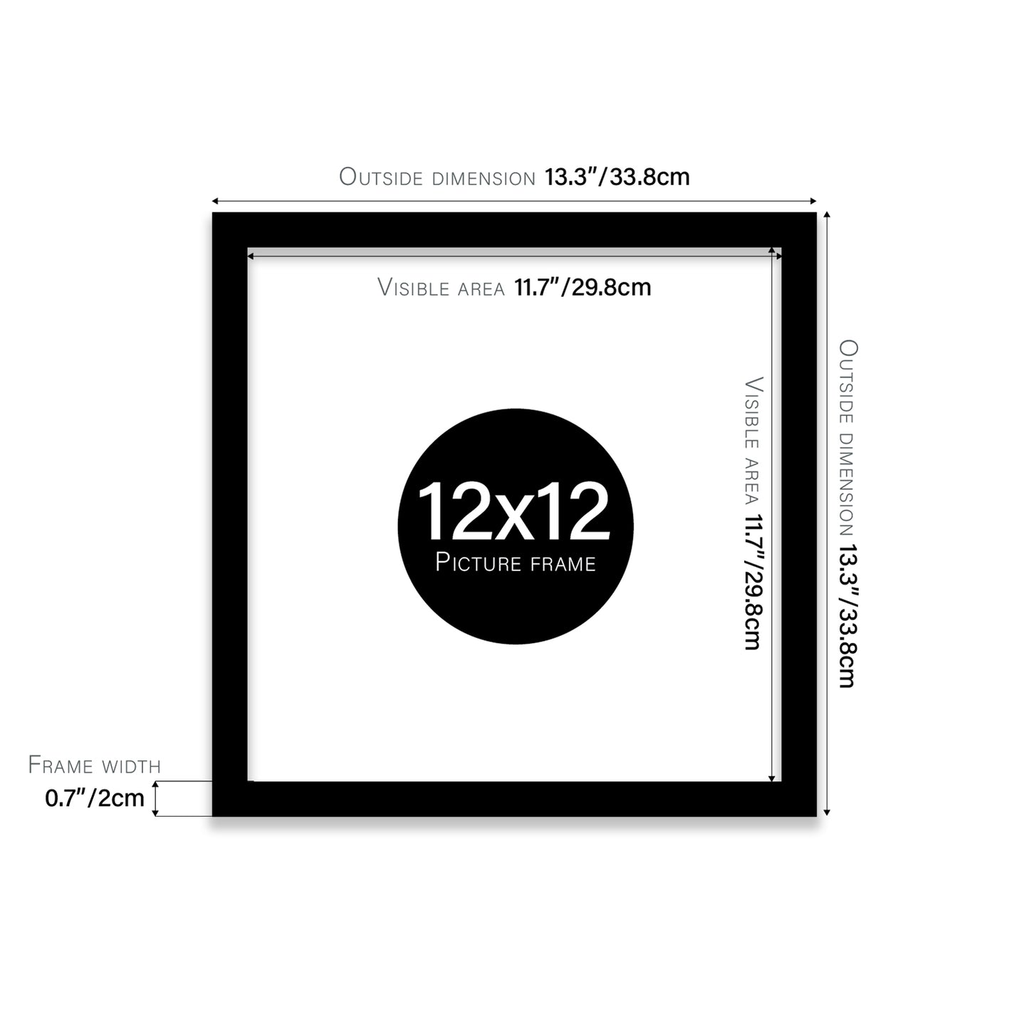 Black 12x12"  wholesale picture frames